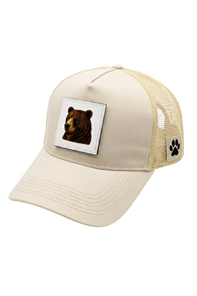 All animals Bear Printed Patch Detailed Mesh Trucker Baseball Cap
