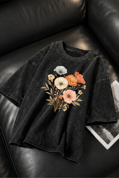Pink Sky Unisex Oversize Vintage Washed Street Style Μόδα του δρόμου Βαμβακερ...