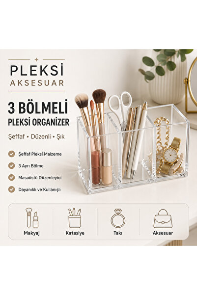 Genel Markalar KİŞİSELLEŞTİRİLEBİLİR 3 BÖLMELİ PLEKSİ ORGANİZER (ŞEFFAF-İSİM ...