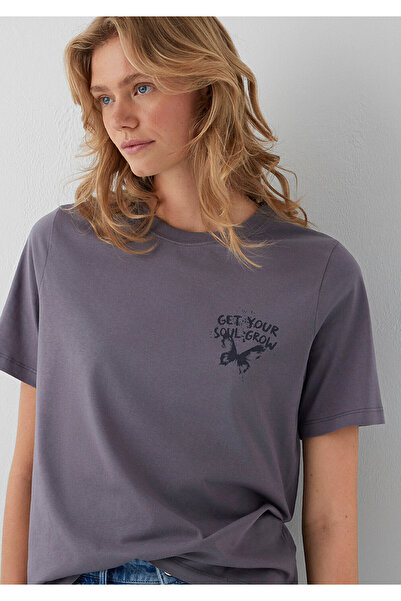 Mavi Butterfly Printed Purple T-Shirt Regular Fit / Normal Cut 1614161-87828