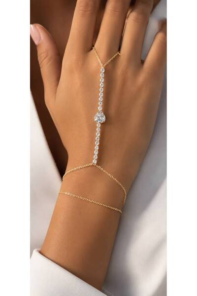 Valmont Women's Gold Color Shahmeran Bracelet with Heart Cut Stone