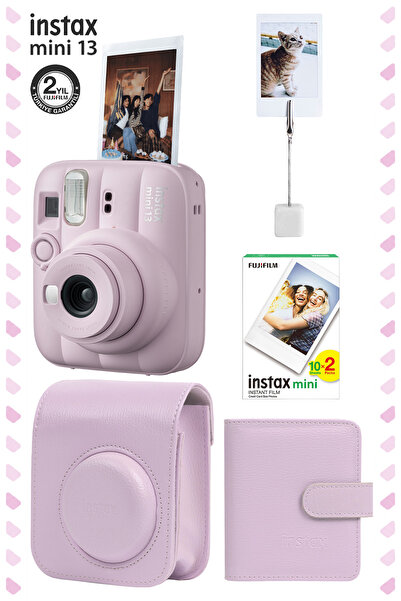Fujifilm Instax Mini 13 Candy Pink Fotoğraf Makinesi Deri Çanta Albüm Kıskaç ...