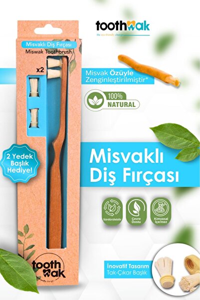 Toothwak Misvaklı Diş Fırçası - Doğal Ve Organik Tak Çıkar Başlıklı Diş Fırça...