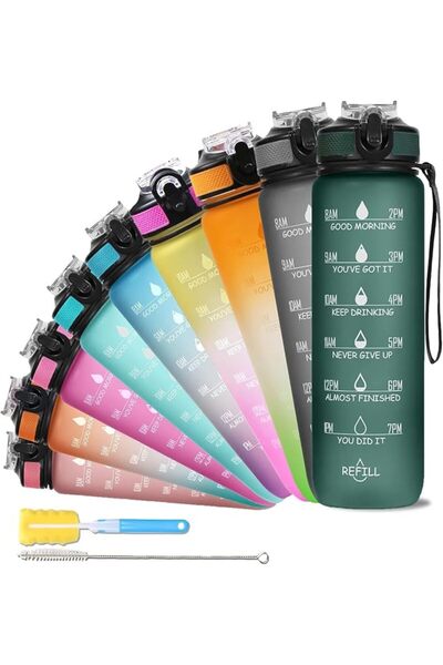 SOLARA Unbreakable Water Bottle 1 Litre with Motivational Time Marker, Leakpr...