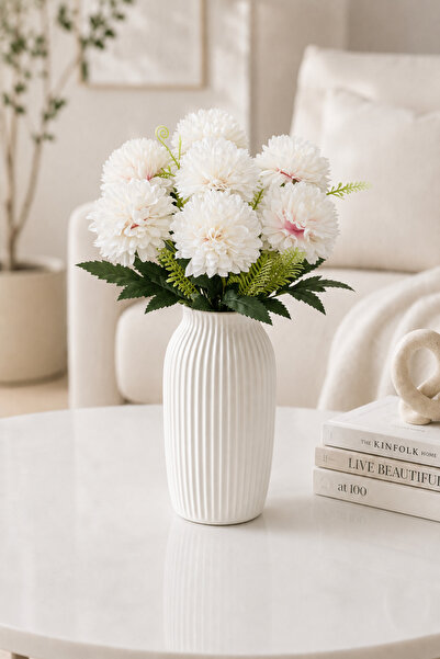MD Aspiz Flowers Yapay Çiçek 7li Lüx pudra kasımpatı Demeti 42 cm ( Saksısız ...