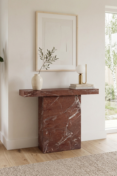 Skandi homeworks MATERA Dresuar 110 cm Modern Mermer Desenli Antre, Salon, Hol ve Koridor Konsol Masası