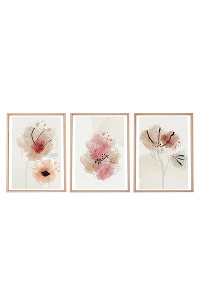 OEM Set Wallxpert de 3 tablouri decorative cu ramă, 3x50x70 cm, MDF de 3mm, m...