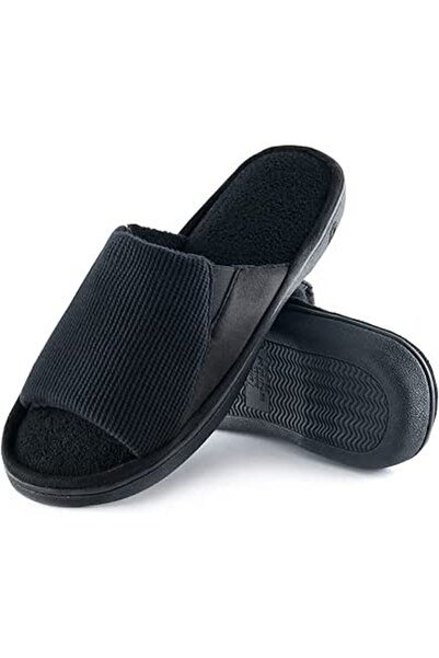 GENERAL Cozy Men's Open Toe House Slippers Memory Foam,Comfy Slip On Indoor S...