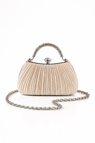 Ludira Satin Sequined Stone Locking Handle Evening Dress Handbag/Clutch Bag Graduation Engagement Wedding Evening Dress Bag