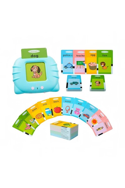 OEM Joc educativ invatare engleza, 224 carduri, Plastic/Hartie, albastru