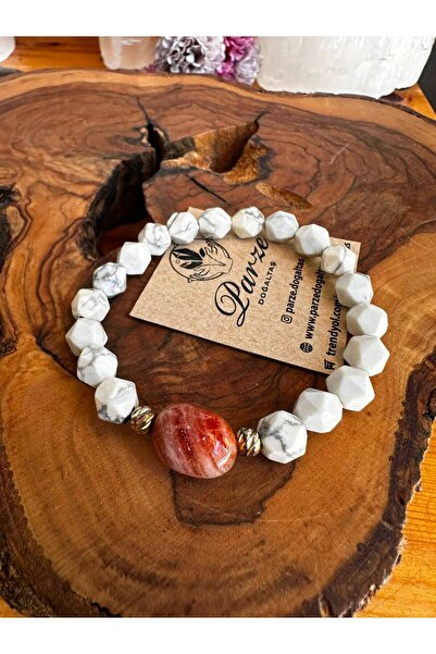 parze doğaltaş Hexagonal Cut Howlite Stone and Sunstone Design Natural Stone ...