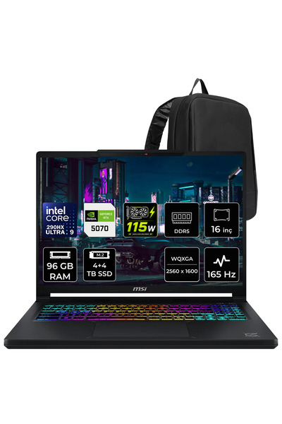 MSI Crosshair 16 Max HX Intel Core Ultra 9 290HX Plus RTX 5070 8GB 115W 96GB ...