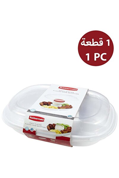 RUBBERMAID صينية تقديم للحفلات مقسمة ومحمولة مع غطاء، تحتوي على 5 أقسام كبيرة...