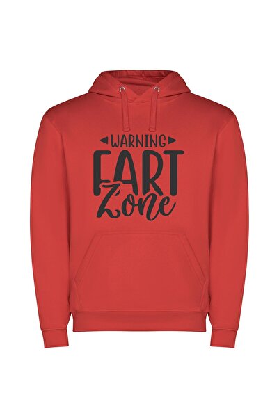 iLovePrints Monochrome Art Zone Φούτερ με κουκούλα σε χρώμα Κόκκινο