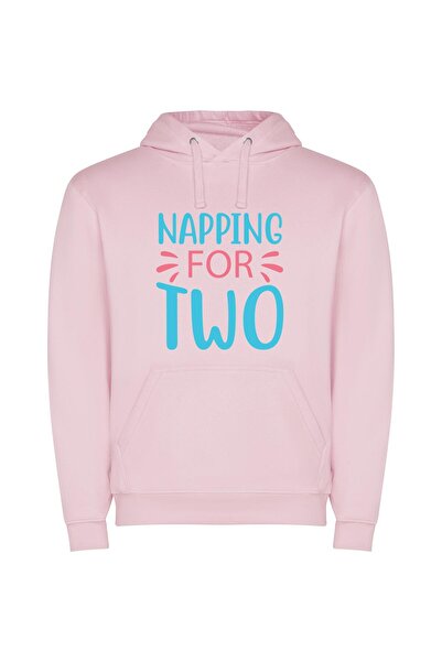 iLovePrints Dreamy Duo: Blissful Slumber Φούτερ με κουκούλα σε χρώμα Ροζ