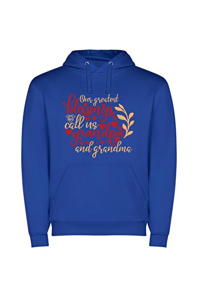 iLovePrints Blessed Grandparents: A Graceful Portrait Φούτερ με κουκούλα σε χ...