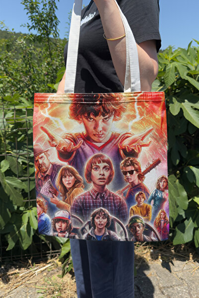 ZipZap حقيبة قماشية مطبوعة على الوجهين من Stranger Things 2 V2 للصيف والشتاء،...