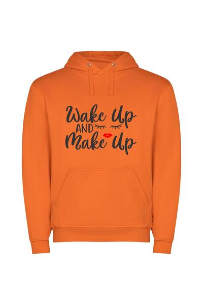 iLovePrints Beauty Unmasked: Wake-Up & Make-Up Φούτερ με κουκούλα σε χρώμα Πο...