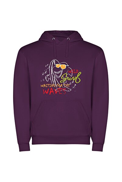 iLovePrints Wild Wave Escape Φούτερ με κουκούλα σε χρώμα Μωβ