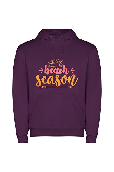 iLovePrints Sandy Sunset Escape Φούτερ με κουκούλα σε χρώμα Μωβ