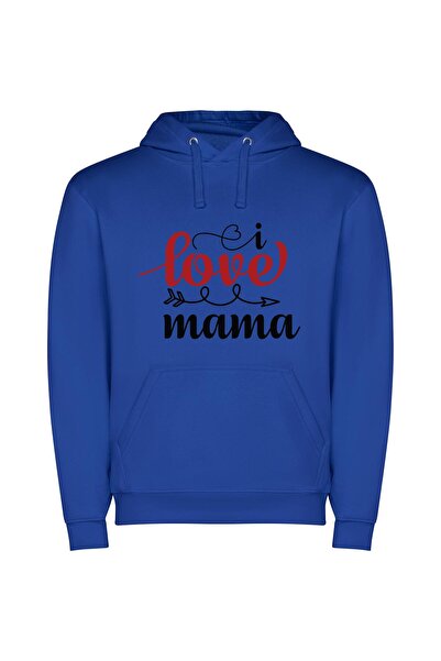 iLovePrints Mama's Inspired Love Arrow Φούτερ με κουκούλα σε χρώμα Μπλε