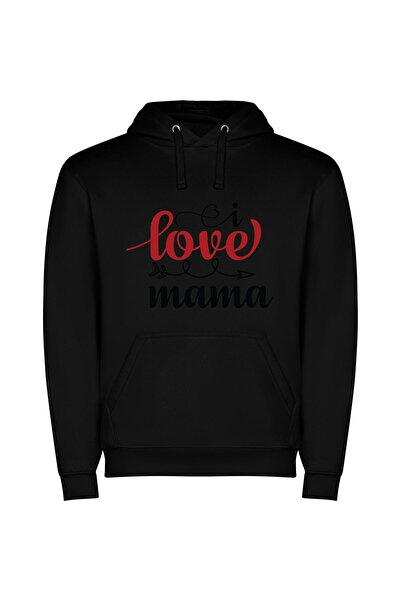 iLovePrints Mama's Inspired Love Arrow Φούτερ με κουκούλα σε χρώμα Μαύρο