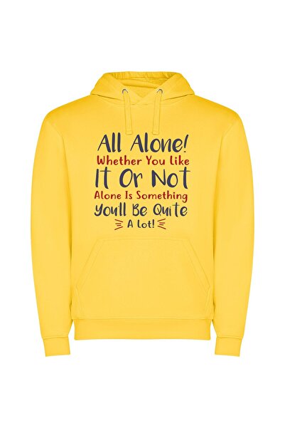 iLovePrints Alone Together Solo Journey Φούτερ με κουκούλα σε χρώμα Κίτρινο