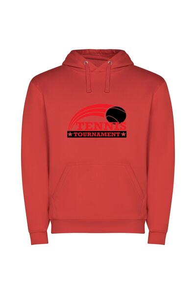 iLovePrints Game of Rackets Φούτερ με κουκούλα σε χρώμα Κόκκινο