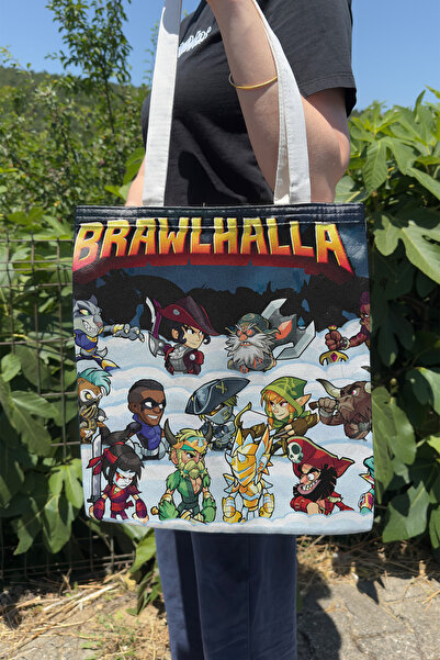 ZipZap حقيبة قماشية مطبوعة على الوجهين من Brawlhalla V5، حقيبة كمبيوتر للألعا...