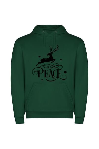iLovePrints Graceful Monochrome Serenity Φούτερ με κουκούλα σε χρώμα Πράσινο
