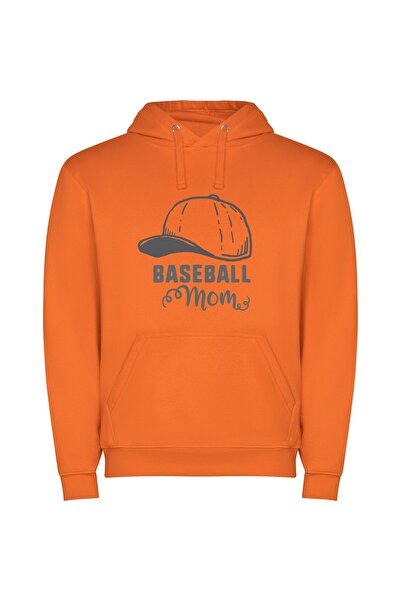iLovePrints Mom's Batting Style Φούτερ με κουκούλα σε χρώμα Πορτοκαλί