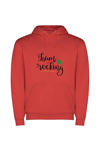 iLovePrints Shamrock Inspired Handwriting Art Φούτερ με κουκούλα σε χρώμα Κόκ...