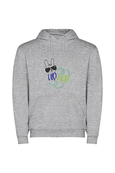 iLovePrints Bunny Grooves: Urban-Inspired Chillhop Φούτερ με κουκούλα σε χρώμ...