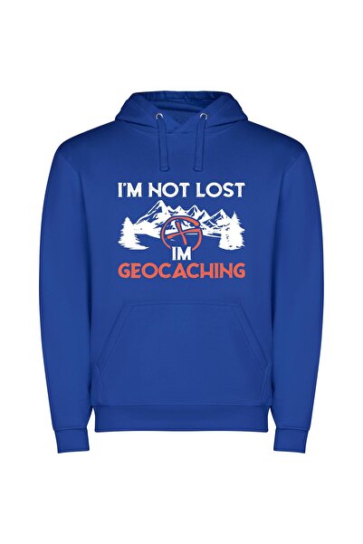iLovePrints GeoQuest: Lost & Found Φούτερ με κουκούλα σε χρώμα Μπλε