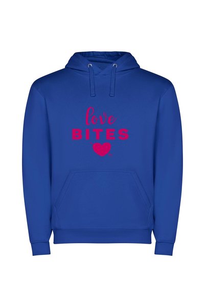 iLovePrints Pixelated Love Bites Φούτερ με κουκούλα σε χρώμα Μπλε