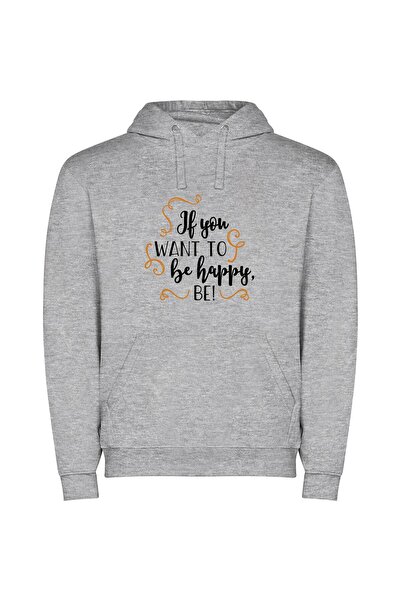 iLovePrints Euphoric Bliss: Embrace Happiness! Φούτερ με κουκούλα σε χρώμα Γκρι