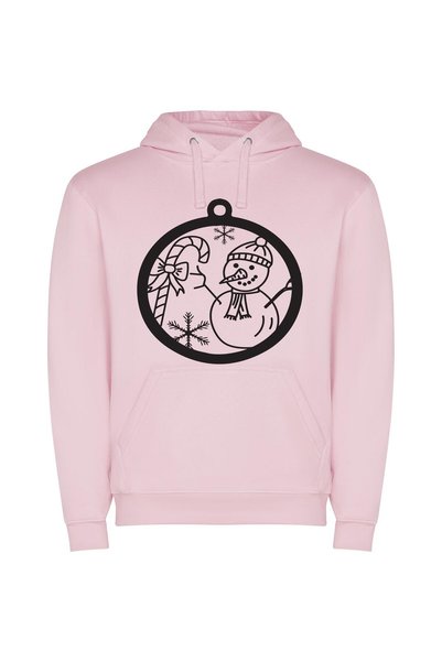iLovePrints Snowy Holiday Décor Φούτερ με κουκούλα σε χρώμα Ροζ