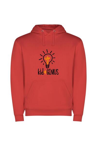 iLovePrints Genius Glow: Next-Gen Design Φούτερ με κουκούλα σε χρώμα Κόκκινο