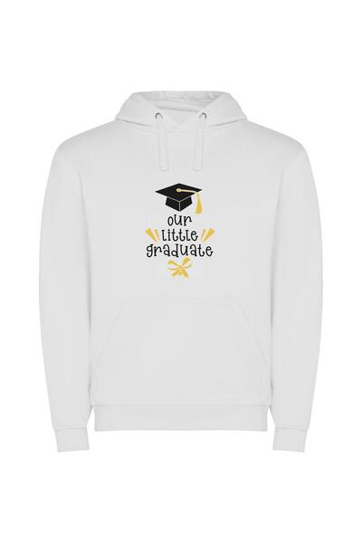 iLovePrints Tiny Titan Graduation Φούτερ με κουκούλα σε χρώμα Λευκό