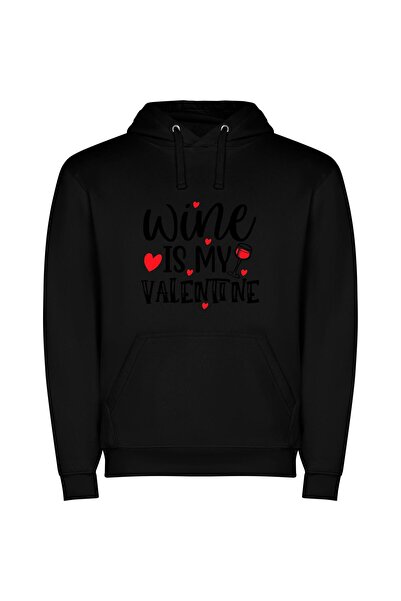iLovePrints Glamorous Wine Affair Φούτερ με κουκούλα σε χρώμα Μαύρο