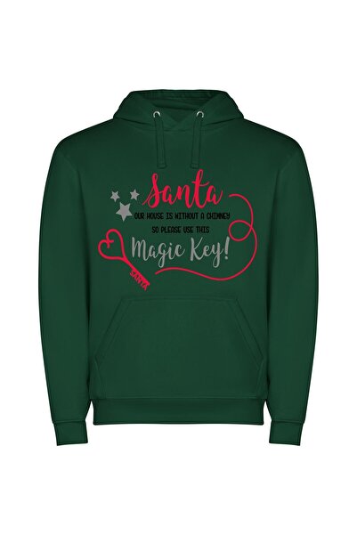 iLovePrints Magic Key for Santa Φούτερ με κουκούλα σε χρώμα Πράσινο