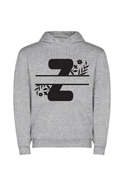 iLovePrints Monochrome Logo Collection Φούτερ με κουκούλα σε χρώμα Γκρι