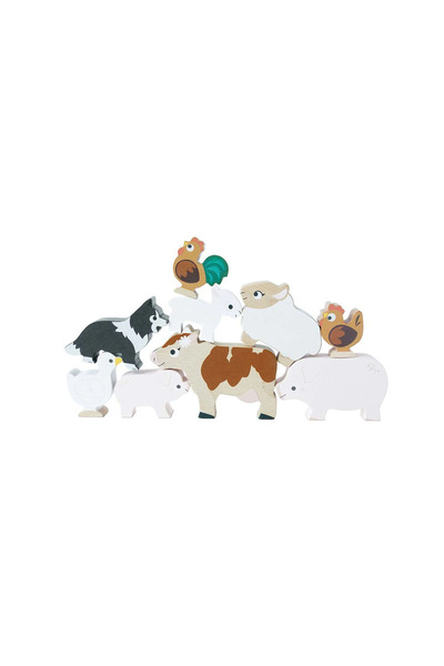 Le Toy Van Joc de îndemânare - Figurine din lemn cu animale de fermă