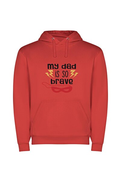 iLovePrints Fearless Fatherhood: Superhero Vibe Φούτερ με κουκούλα σε χρώμα Κ...