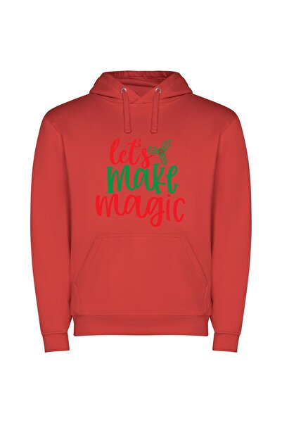 iLovePrints Magic Manifested: Colorful Sign Φούτερ με κουκούλα σε χρώμα Κόκκινο