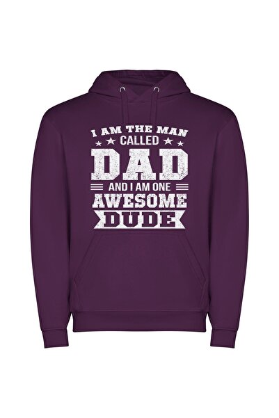 iLovePrints Dad: The Epic Awesomeness Φούτερ με κουκούλα σε χρώμα Μωβ