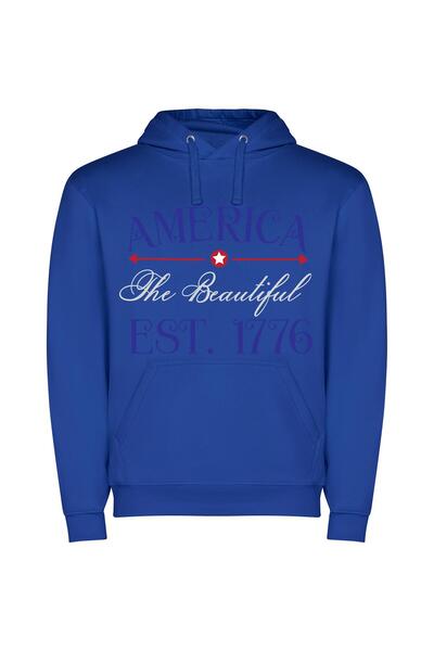 iLovePrints Vibrant Americana: Patriotic Inspiration Φούτερ με κουκούλα σε χρ...
