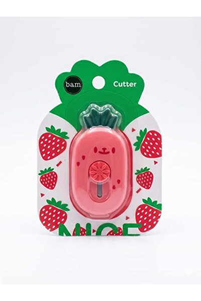 Lama Çilek Tasarımlı Mini Maket Bıçağı - Sevimli Cep Cutter