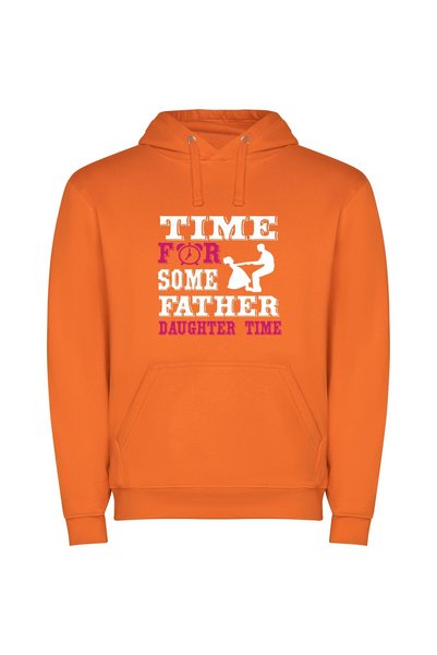 iLovePrints Time with Daddy's Daughter Φούτερ με κουκούλα σε χρώμα Πορτοκαλί