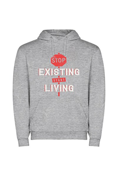 iLovePrints Stop & Elevate: An Exciting Existence Φούτερ με κουκούλα σε χρώμα...